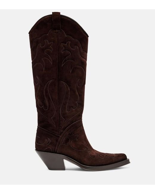 Gabriela Hearst Brown Capitana Leather Cowboy Boots