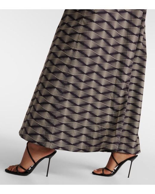Dries Van Noten Gray Printed Cotton Poplin Maxi Dress