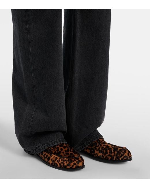 Saint Laurent Brown Le Loafer Calf Hair Penny Loafers