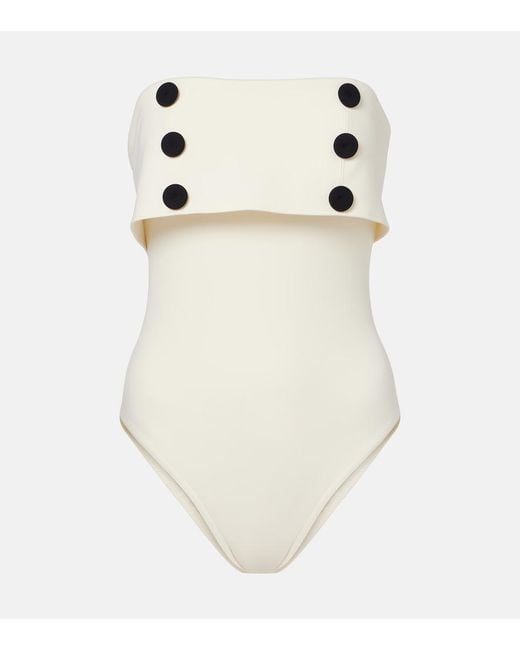 Karla Colletto Natural Billie Colorblocked Swimsuit