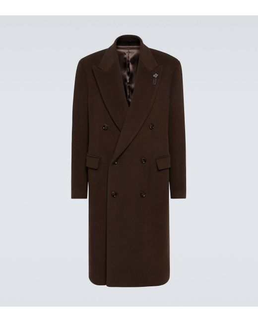 Manteau en laine melangee Lardini pour homme en coloris Brown
