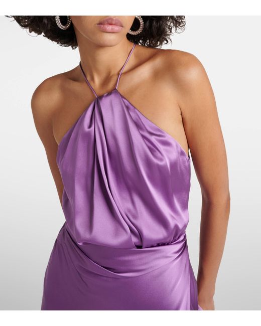Robe longue asymetrique en soie The Sei en coloris Purple