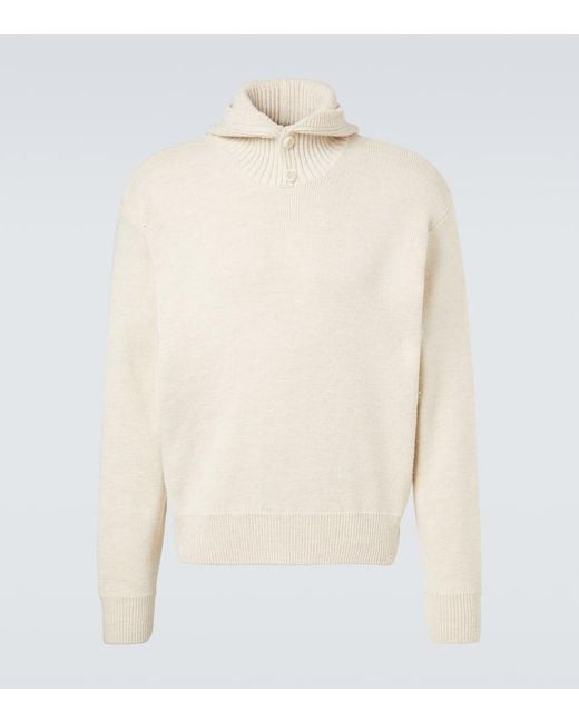 Pull En Alpaga Et Laine Melanges Lemaire pour homme en coloris White