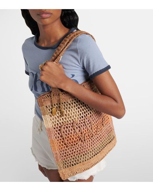 Cabas Summer Banana En Raphia Chloé en coloris Brown