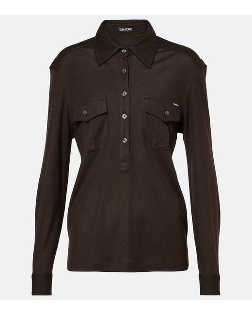 Tom Ford Black Jersey Top