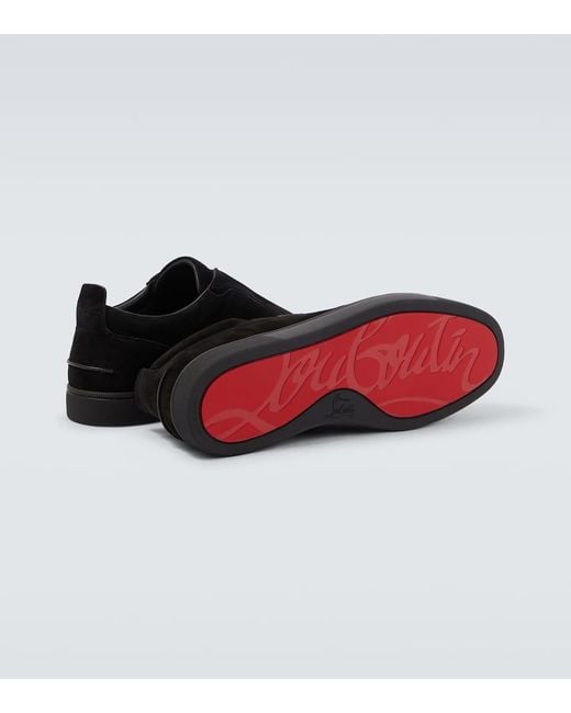 Christian Louboutin Slip-On Sneakers St Louis Aus Veloursleder in Black für Herren