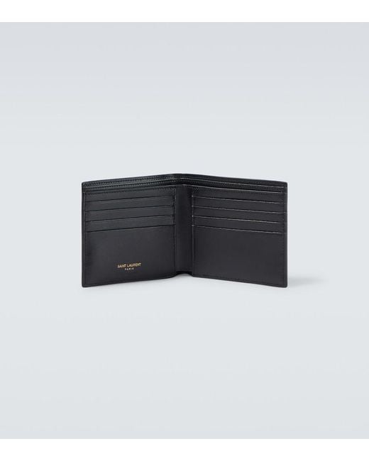 Saint Laurent Black Cassandre Leather Wallet for men