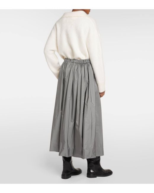 Max Mara Gray Claire Taffeta Long Skirt