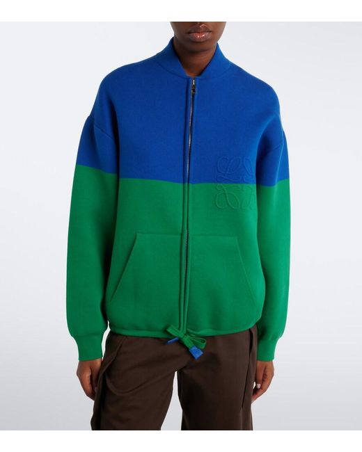 Loewe Green Anagram Cotton-Blend Cardigan
