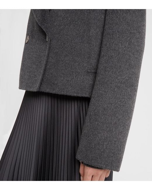 Joseph Black Cropped Wool And Cashmere Peacoat
