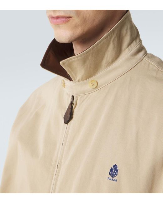 Prada Natural Leather-Trimmed Cotton Blouson Jacket for men