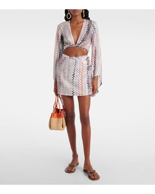 Missoni White Zigzag Cropped Blouse