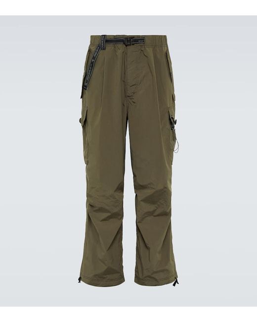 And Wander Green Oversized Ripstop Cargo Pants for men