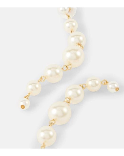 Jennifer Behr White Perlette Faux Pearl Drop Earrings