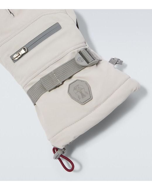 Brunello Cucinelli White Leather-Trimmed Ski Gloves for men