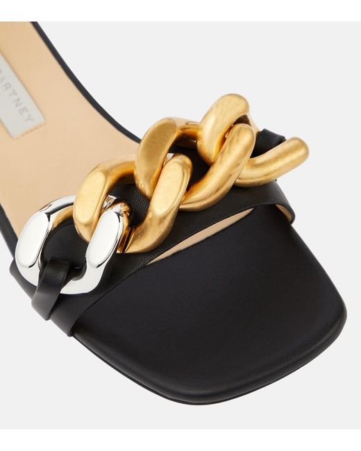 Stella McCartney Metallic Falabella Embellished Flat Sandals