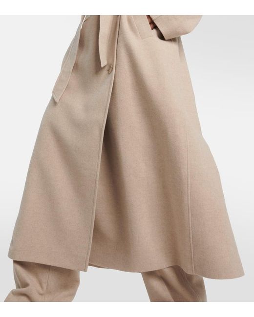 Magda Butrym Natural Double-Breasted Cashmere Coat