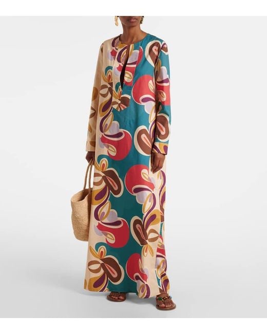 Adriana Degreas White Printed Cotton-Blend Kaftan