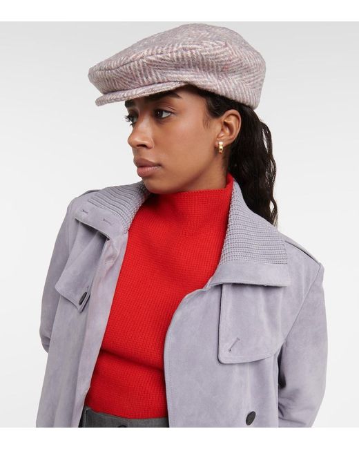 Ruslan Baginskiy Pink Herringbone Wool-Blend Cap