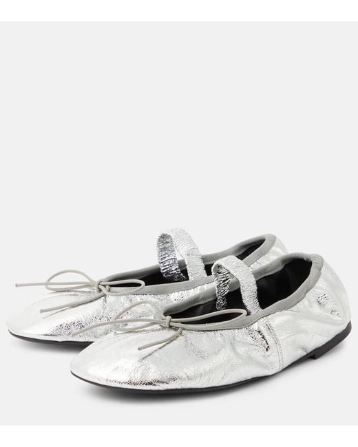 Proenza Schouler White Ballerinas Aus Metallic-Leder