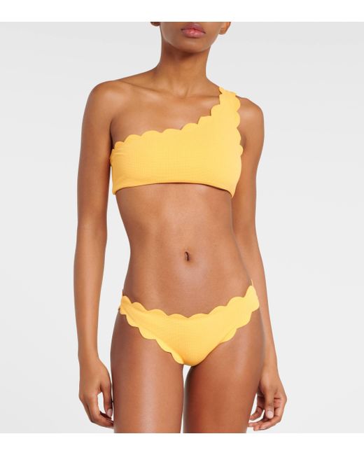 Marysia Swim Yellow Santa Barbara One-shoulder Bikini Top