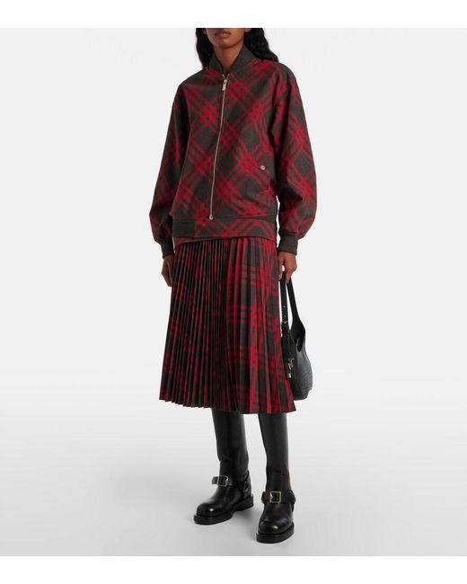 Burberry Red Check Bomber Jacket