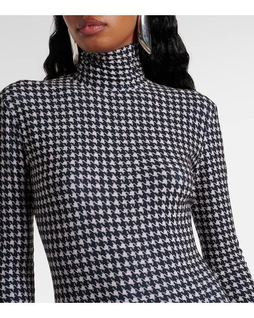 Norma Kamali Gray Houndstooth Gown