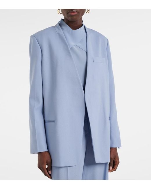 Joseph Blue Victor Wool Crepe Jacket
