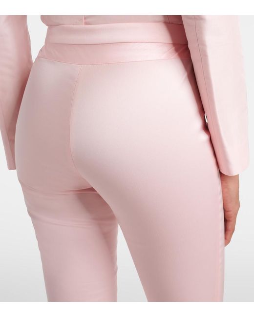 Gucci Pink Silk-Blend Faille Leggings