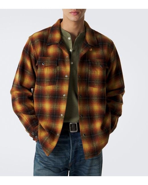 RRL Brown Plaid Wool-Blend Shirt for men