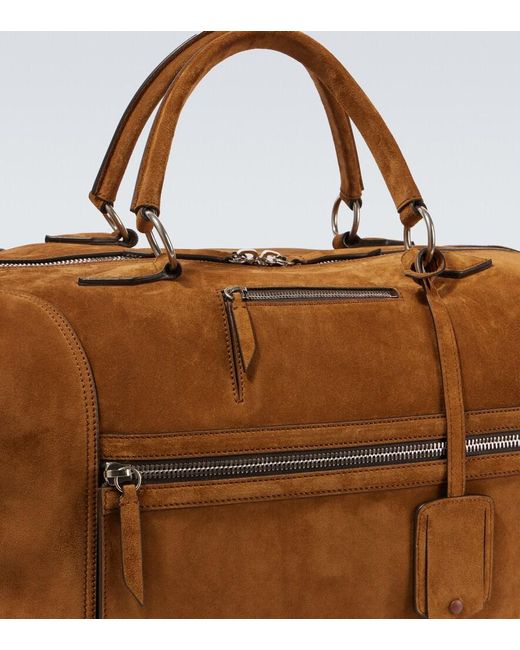 Metier Brown Vagabond Suede Duffel Bag for men
