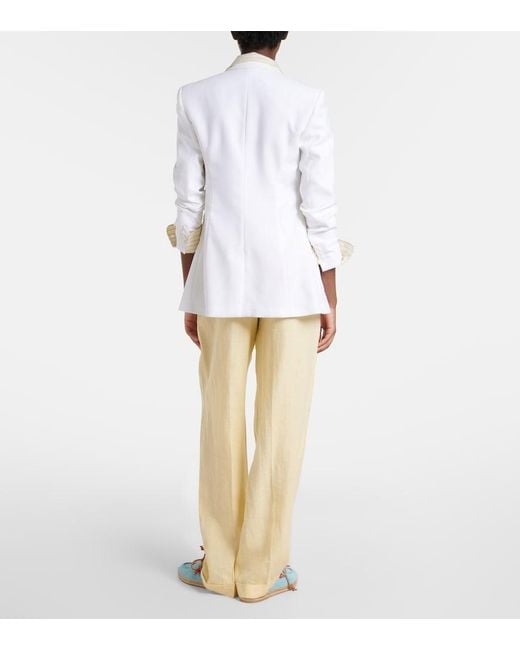 Polo Ralph Lauren Yellow Belted Linen Straight Pants