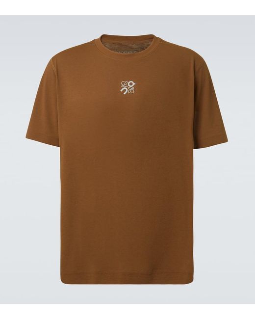 Loewe Brown X On Active Logo Jersey T-Shirt for men