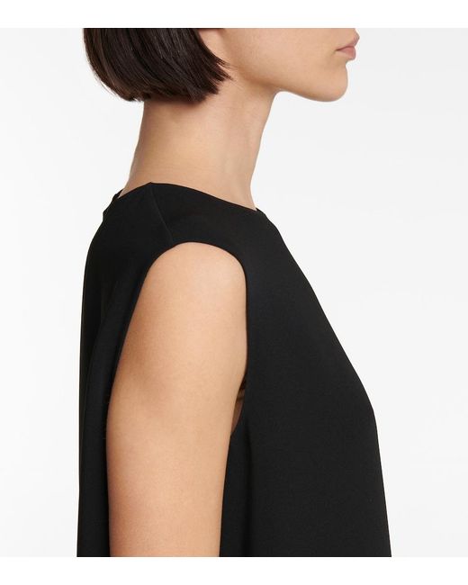 The Row Black Mirna Crepe Midi Dress