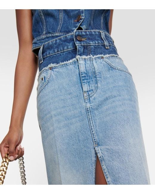 Stella McCartney Blue Denim Maxi Skirt