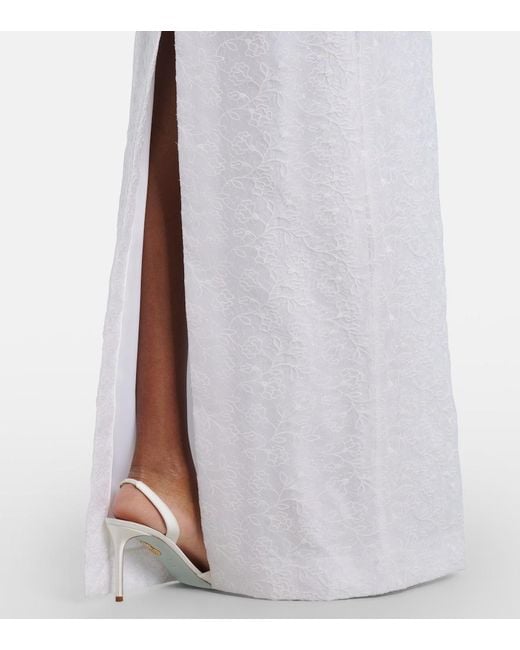 Markarian White Bridal Robin Floral Jacquard Gown