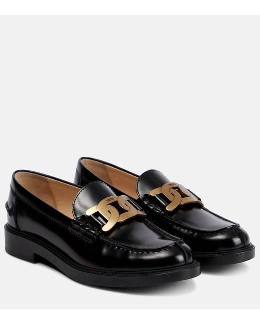 Tod's Black Loafers Kate Aus Leder