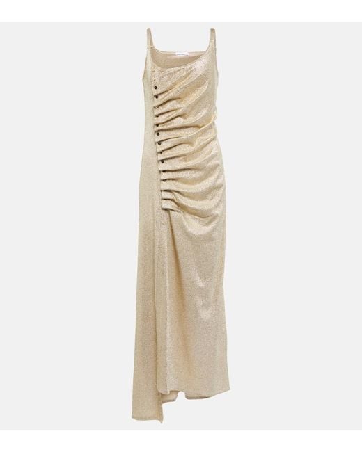 Rabanne Natural Metallic Wrap Dress