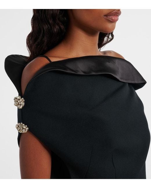 Safiyaa Black Verziertes Midikleid Reina