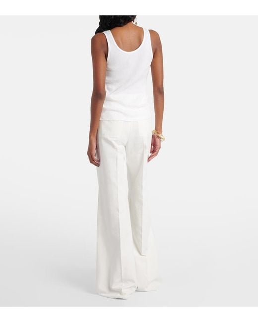 Chloé White Chloã Ribbed Jersey Top