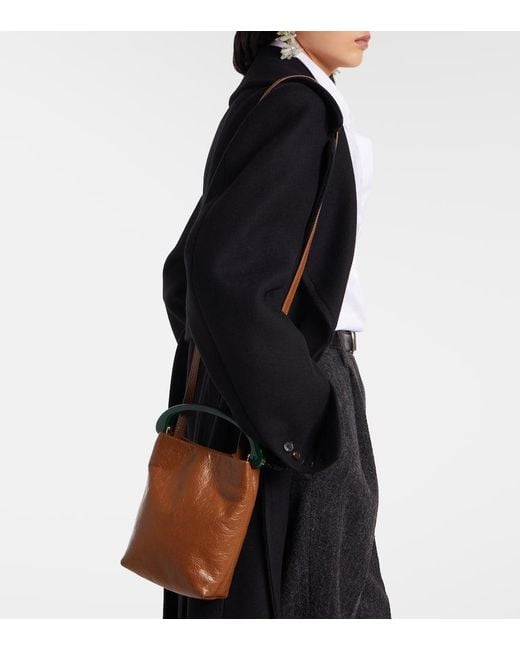 Dries Van Noten Brown Tote Bag Micro Aus Leder