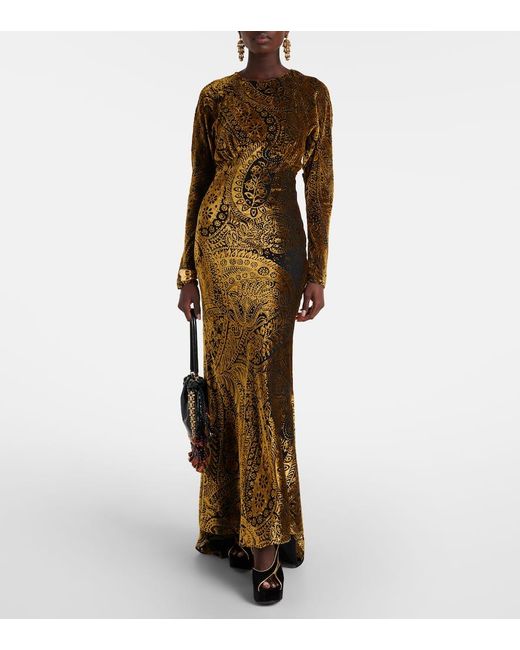 Etro Black Asymmetrical Velvet Platform Sandals