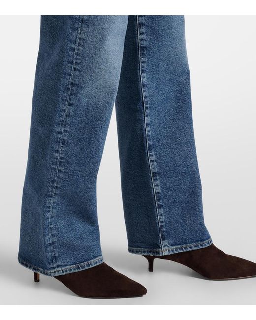 Agolde Blue Harper Mid-Rise Straight Jeans