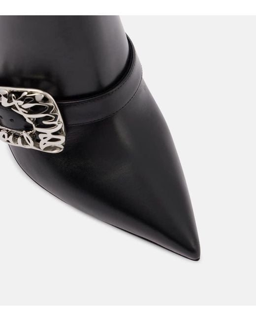 Christian Louboutin Black Giddylina 100 Ankle Boots Aus Leder Mit Schnallen