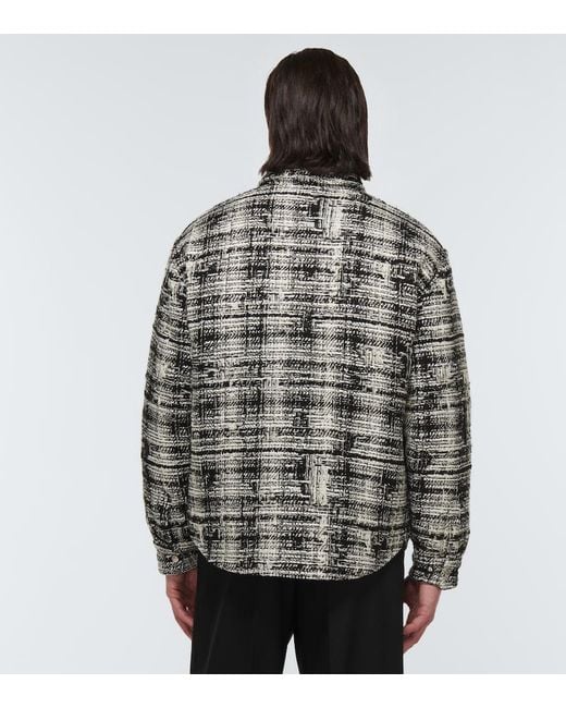 Amiri Gray Tweed Blouson Jacket for men
