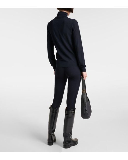 Loro Piana Blue Neo Piuma Cashmere Turtleneck Top