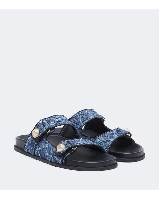 Jimmy Choo Blue Fayence Denim Sandals