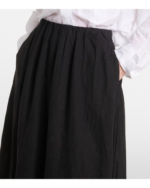 Velvet Black Rachelle Linen Midi Skirt