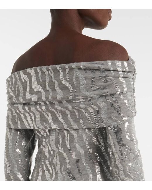 Robe Midi A Sequins ROTATE BIRGER CHRISTENSEN en coloris Gray