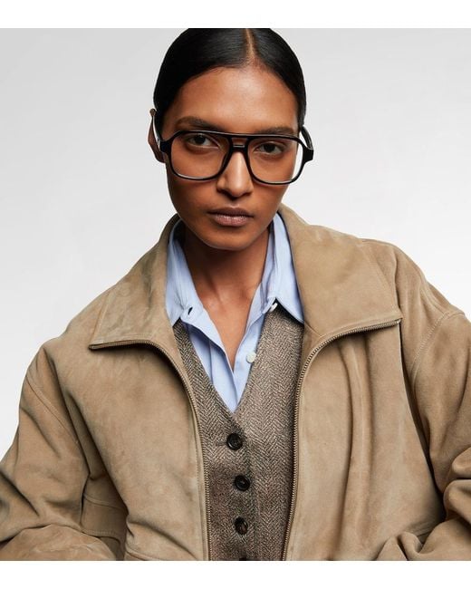 Fendi Brown Aviator-Brille Ff Squared